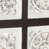 Panneau mural sculpté à la main MDF 40x40x1,5cm Marron et blanc 