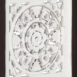 Panneau mural sculpté à la main MDF 40x40x1,5cm Marron et blanc 