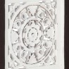 Panneau mural sculpté à la main MDF 40x40x1,5cm Marron et blanc 