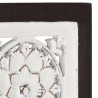 Panneau mural sculpté à la main MDF 40x40x1,5cm Marron et blanc 