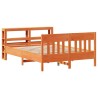 Cadre de lit sans matelas cire marron 135x190cm bois pin massif 