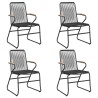 Ensemble à manger de jardin 5 pcs Noir Rotin PVC 