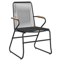 Ensemble à manger de jardin 5 pcs Noir Rotin PVC 