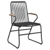 Ensemble à manger de jardin 5 pcs Noir Rotin PVC 