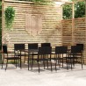 Ensemble à manger de jardin 9 pcs Noir 