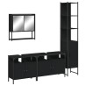 Ensemble de meubles salle de bain 4 pcs noir bois d'ingénierie 