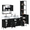 Ensemble de meubles salle de bain 4 pcs noir bois d'ingénierie 