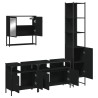 Ensemble de meubles salle de bain 4 pcs noir bois d'ingénierie 