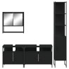 Ensemble de meubles salle de bain 4 pcs noir bois d'ingénierie 