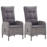 Ensemble de bistro de jardin 3 pcs Résine tressée et verre Gris 