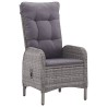 Ensemble de bistro de jardin 3 pcs Résine tressée et verre Gris 