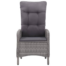 Ensemble de bistro de jardin 3 pcs Résine tressée et verre Gris 