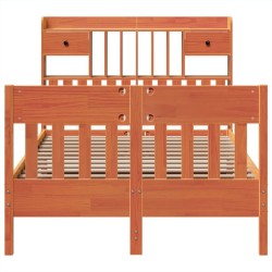 Cadre de lit sans matelas cire marron 120x200cm bois pin massif 