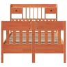 Cadre de lit sans matelas cire marron 120x200cm bois pin massif 