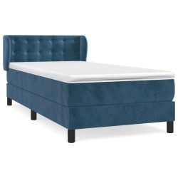 Sommier à lattes de lit avec matelas Bleu foncé 90x200 cm 
