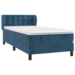 Sommier à lattes de lit avec matelas Bleu foncé 90x200 cm 