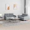 Ensemble de canapés 2 pcs avec coussins Gris clair Tissu 