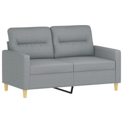 Ensemble de canapés 2 pcs avec coussins Gris clair Tissu 