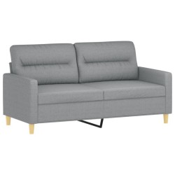 Ensemble de canapés 2 pcs avec coussins Gris clair Tissu 