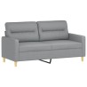 Ensemble de canapés 2 pcs avec coussins Gris clair Tissu 