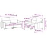 Ensemble de canapés 2 pcs avec coussins Gris clair Tissu 