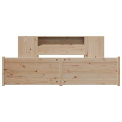 Lit bibliothèque sans matelas 180x200 cm bois massif de pin 