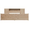 Lit bibliothèque sans matelas 180x200 cm bois massif de pin 