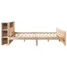 Lit bibliothèque sans matelas 180x200 cm bois massif de pin 