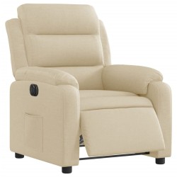 Fauteuil inclinable électrique Crème Tissu 