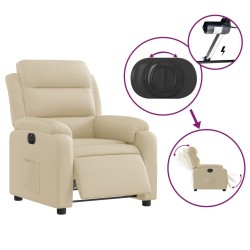 Fauteuil inclinable électrique Crème Tissu 