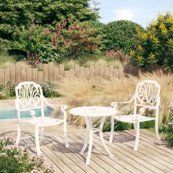 Ensemble de bistro 3 pcs Aluminium coulé Blanc 