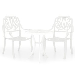 Ensemble de bistro 3 pcs Aluminium coulé Blanc 