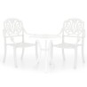 Ensemble de bistro 3 pcs Aluminium coulé Blanc 
