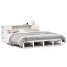 Lit bibliothèque sans matelas blanc 200x200 cm bois massif 