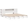 Lit bibliothèque sans matelas blanc 200x200 cm bois massif 