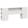 Lit bibliothèque sans matelas blanc 200x200 cm bois massif 