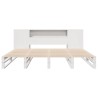 Lit bibliothèque sans matelas blanc 200x200 cm bois massif 