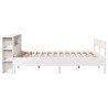 Lit bibliothèque sans matelas blanc 120x200 cm bois pin massif 