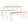 Ensemble à manger Panama 3 pcs blanc bois de pin massif 