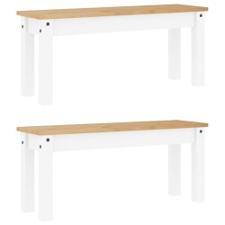 Ensemble à manger Panama 3 pcs blanc bois de pin massif 