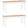 Ensemble à manger Panama 3 pcs blanc bois de pin massif 