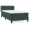 Sommier à lattes de lit avec matelas Vert foncé 90x190 cm 