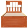 Lit bibliothèque sans matelas cire marron 75x190 cm pin massif 