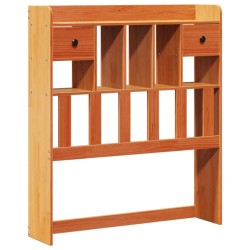 Lit bibliothèque sans matelas cire marron 75x190 cm pin massif 