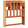 Lit bibliothèque sans matelas cire marron 75x190 cm pin massif 