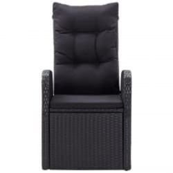 Ensemble à manger de jardin avec coussins 3 pcs noir 