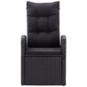 Ensemble à manger de jardin avec coussins 3 pcs noir 