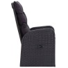 Ensemble à manger de jardin avec coussins 3 pcs noir 
