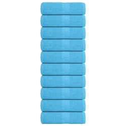 Serviettes d'invité 10 pcs turquoise 30x50cm 360g/m² 100% coton 