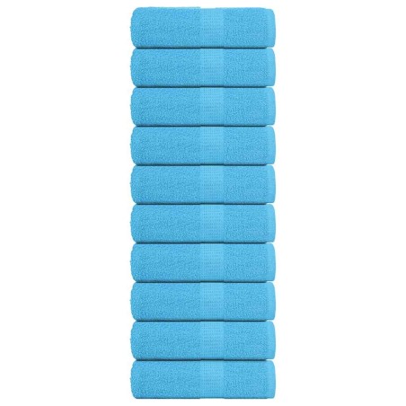 Serviettes d'invité 10 pcs turquoise 30x50cm 360g/m² 100% coton 